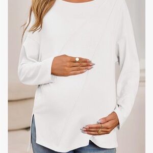 White Maternity Top NWT XL